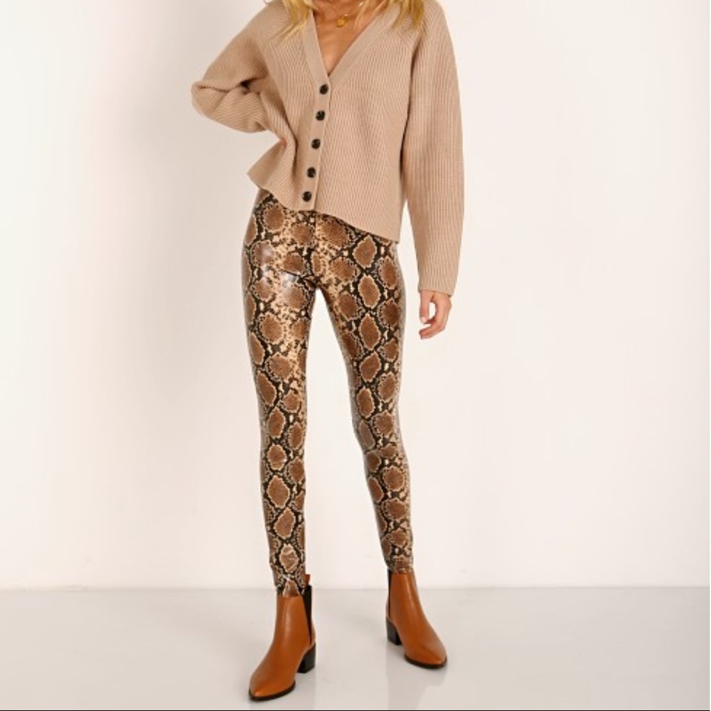 NWT Commando Faux Leather Snakeskin Legging Sz M